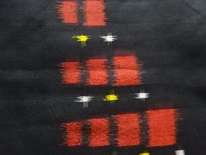 アンティーク　幾何学模様織り出し銘仙着物